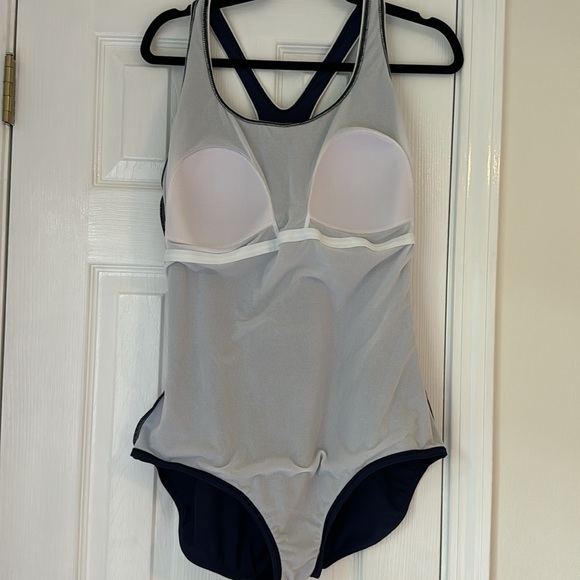 Speedo Women's Ultraback Swimsuit Navy Blue White Piping 7722217 XXL NEW - Picture 5 of 7